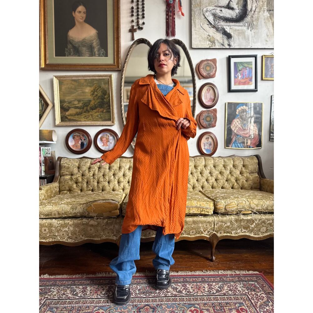 Pumpkin Polka Dot Autumn Duster Size Small by LEITH